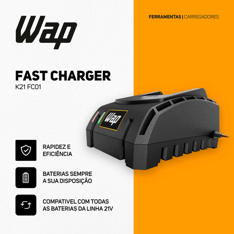 Carregador de Baterias Fast Charger WAP K21 FC01