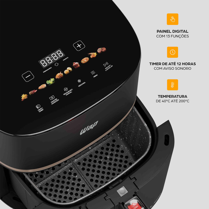 Fritadeira Elétrica WAP Air Fryer Mega Family Digital 7,1L