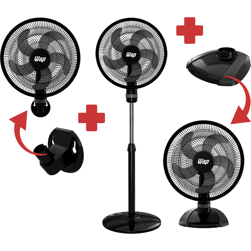 Ventilador 50 cm 5 Pás WAP Rajada Turbo W130 3 em 1